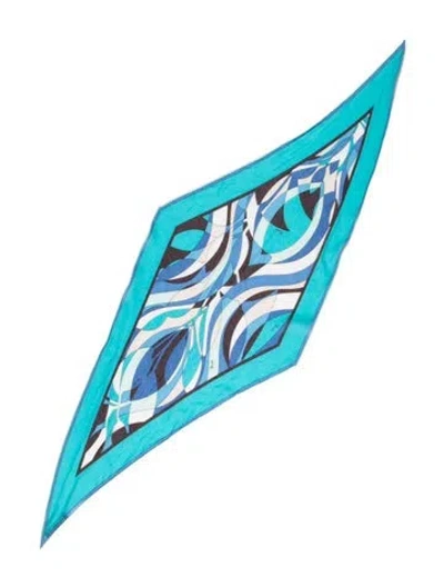 Pre-owned Pucci Silk Printed Scarf In Blue