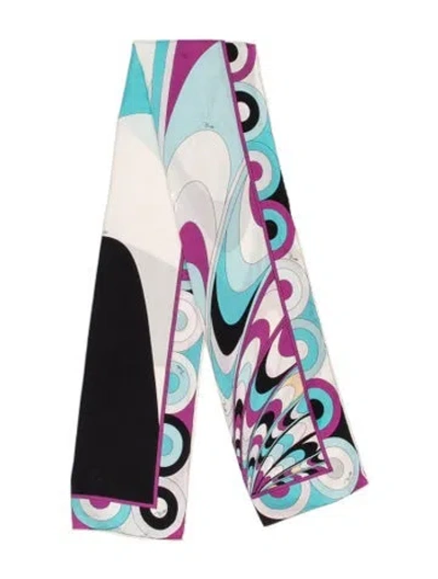 Pre-owned Pucci Silk Printed Scarf In Blue