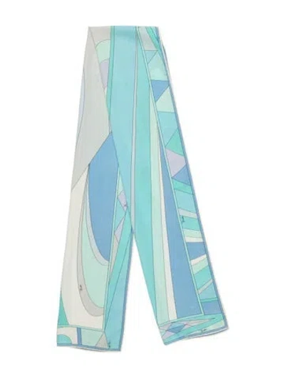 Pre-owned Pucci Silk Printed Scarf In Blue
