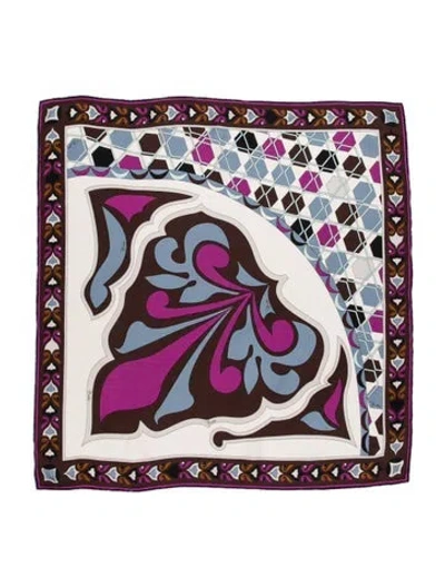 Pre-owned Pucci Silk Printed Scarf In Blue