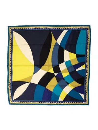 Pre-owned Pucci Silk Printed Scarf In Blue