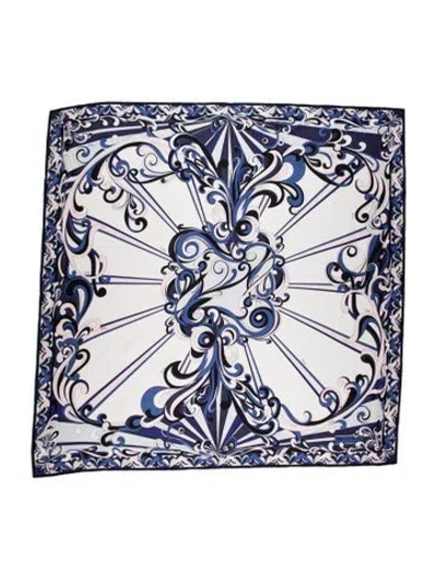 Pre-owned Pucci Silk Printed Scarf In Blue