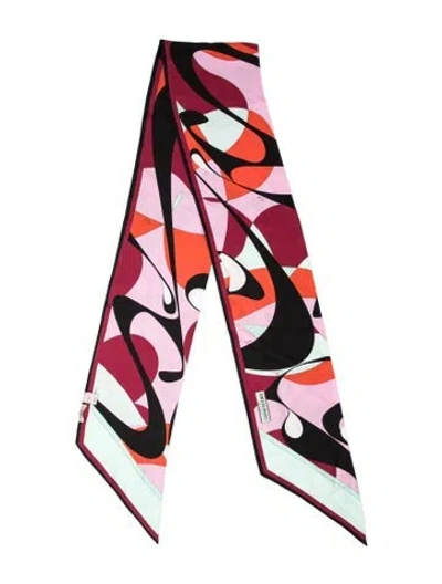 Pre-owned Pucci Silk Printed Scarf In Blue