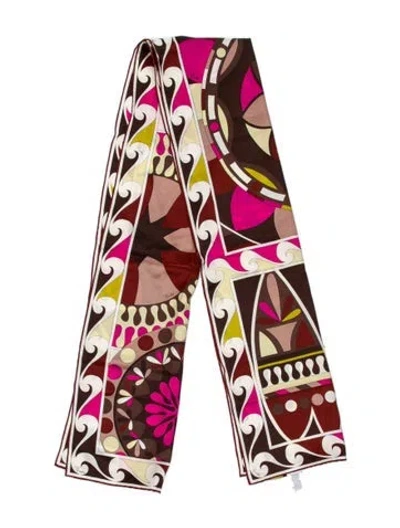 Pre-owned Pucci Silk Printed Scarf In Brown
