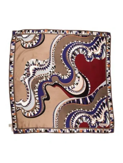 Pre-owned Pucci Silk Printed Scarf In Brown
