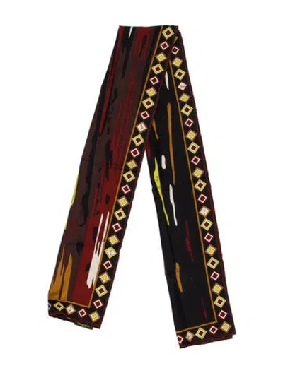 Pre-owned Pucci Silk Printed Scarf In Brown