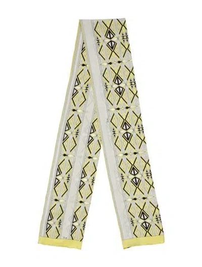 Pre-owned Pucci Silk Printed Scarf In Gray