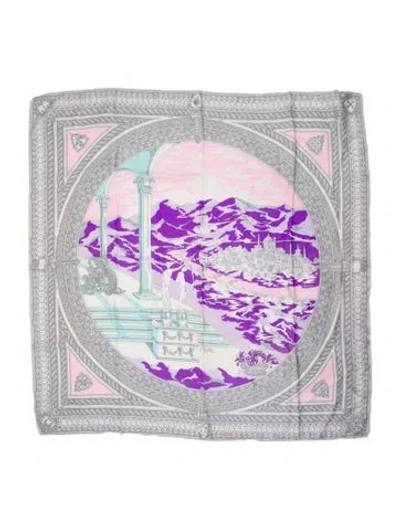 Pre-owned Pucci Silk Printed Scarf In Gray