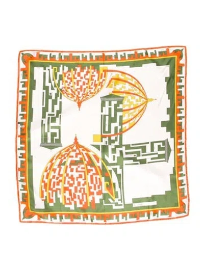 Pre-owned Pucci Silk Printed Scarf In Green