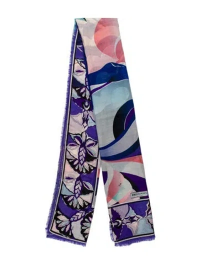 Pre-owned Pucci Silk Printed Scarf In Multi