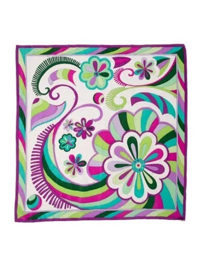Pre-owned Pucci Silk Printed Scarf In Multi