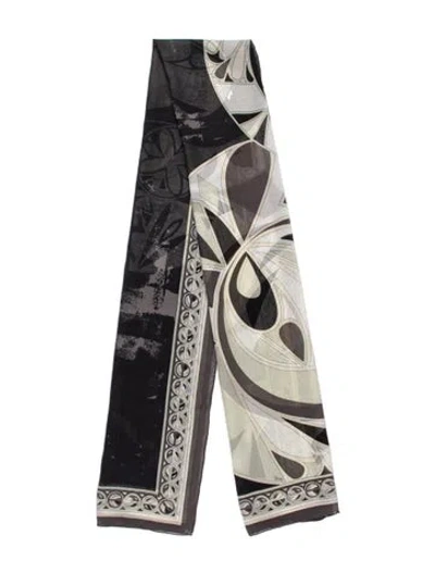 Pre-owned Pucci Silk Printed Scarf In Multi