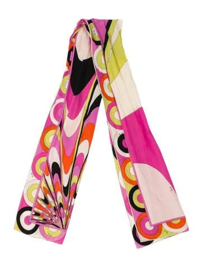 Pre-owned Pucci Silk Printed Scarf In Multi
