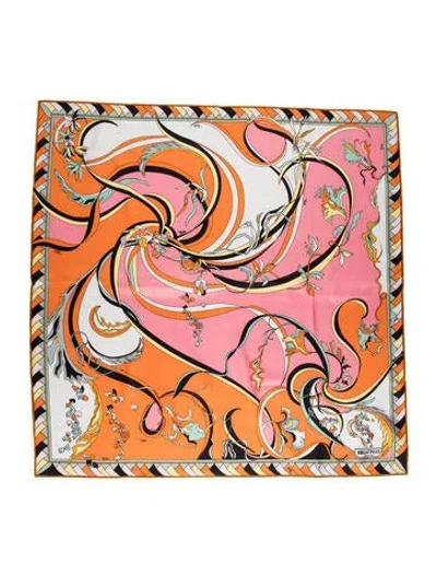 Pre-owned Pucci Silk Printed Scarf In Multi