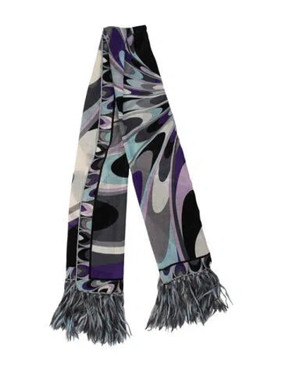 Pre-owned Pucci Silk Printed Scarf In Multi