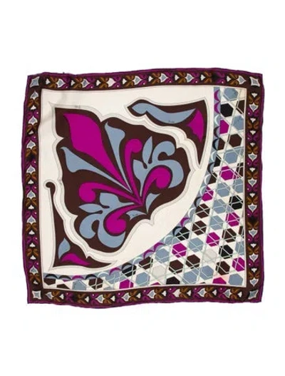 Pre-owned Pucci Silk Printed Scarf In Neutral
