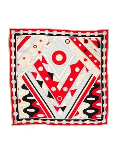 Pre-owned Pucci Silk Printed Scarf In Neutral