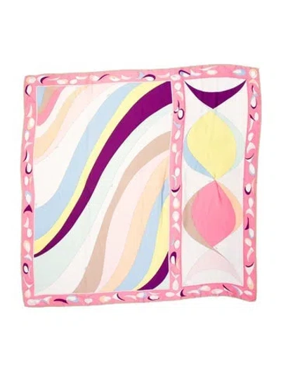 Pre-owned Pucci Silk Printed Scarf In Neutral