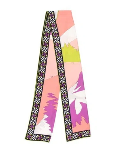 Pre-owned Pucci Silk Printed Scarf In Neutral
