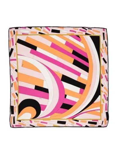 Pre-owned Pucci Silk Printed Scarf In Orange