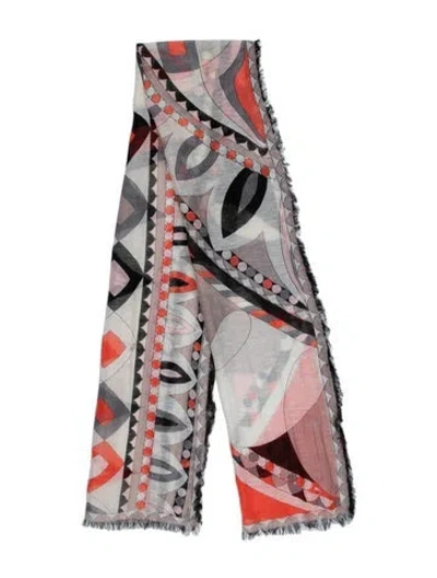 Pre-owned Pucci Silk Printed Scarf In Orange