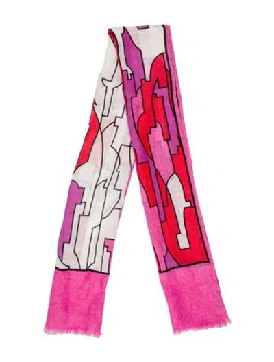 Pre-owned Pucci Silk Printed Scarf In Pink