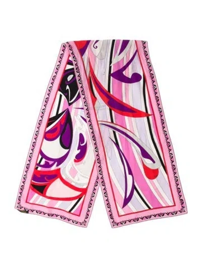 Pre-owned Pucci Silk Printed Scarf In Pink