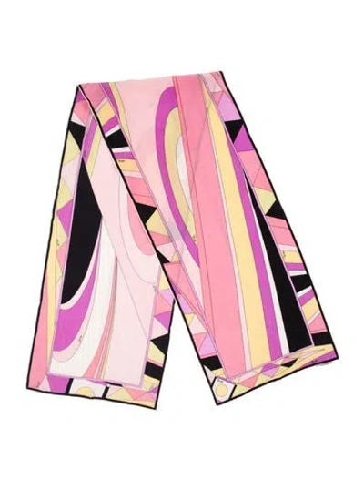 Pre-owned Pucci Silk Printed Scarf In Pink