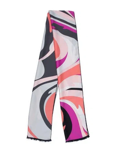Pre-owned Pucci Silk Printed Scarf In Pink