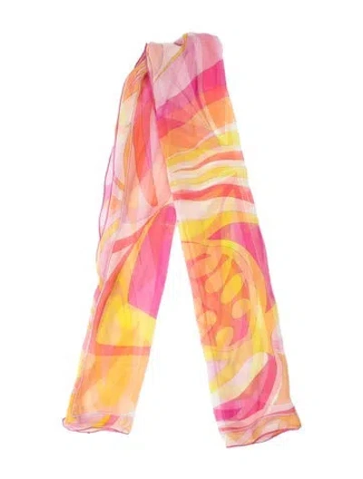Pre-owned Pucci Silk Printed Scarf In Pink