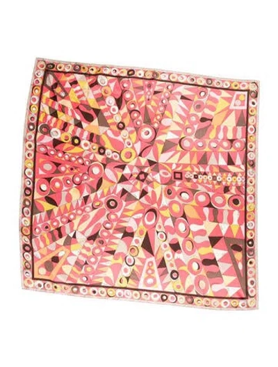 Pre-owned Pucci Silk Printed Scarf In Pink
