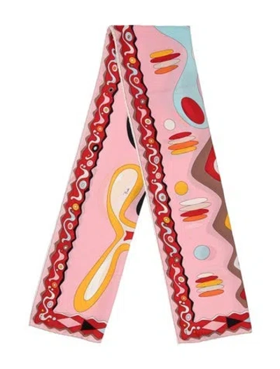 Pre-owned Pucci Silk Printed Scarf In Pink