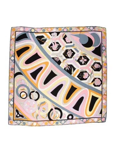 Pre-owned Pucci Silk Printed Scarf In Pink