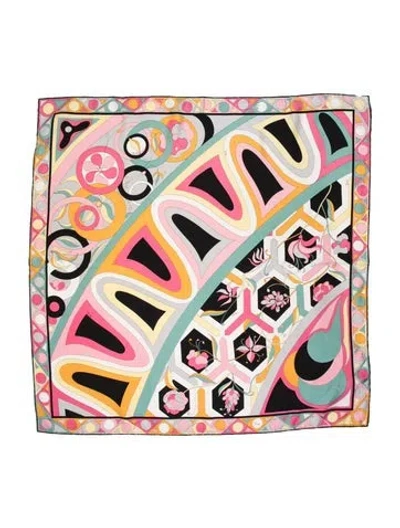 Pre-owned Pucci Silk Printed Scarf In Pink