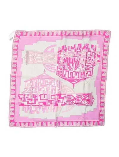 Pre-owned Pucci Silk Printed Scarf In Pink
