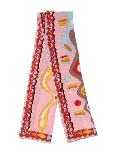 Pre-owned Pucci Silk Printed Scarf In Pink