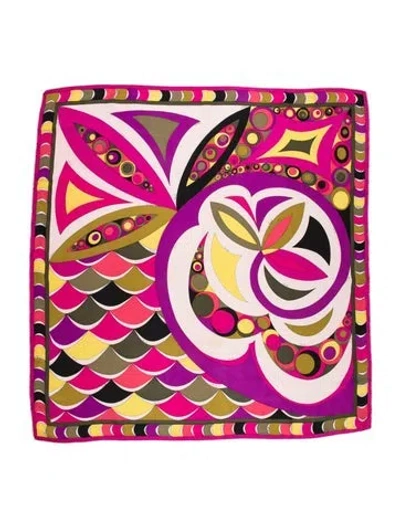 Pre-owned Pucci Silk Printed Scarf In Pink