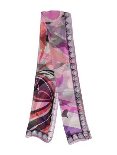 Pre-owned Pucci Silk Printed Scarf In Purple