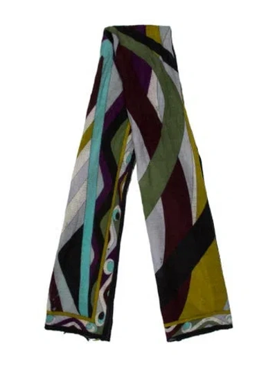 Pre-owned Pucci Silk Printed Scarf In Purple