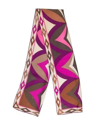 Pre-owned Pucci Silk Printed Scarf In Purple