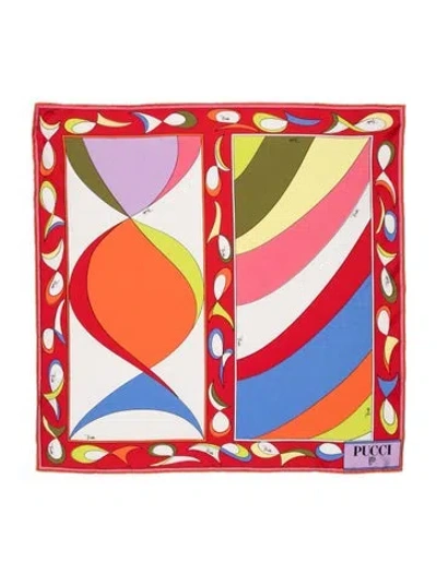 Pre-owned Pucci Silk Printed Scarf In Red
