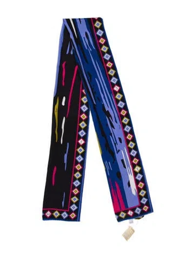 Pre-owned Pucci Silk Printed Scarf W/ Tags In Blue
