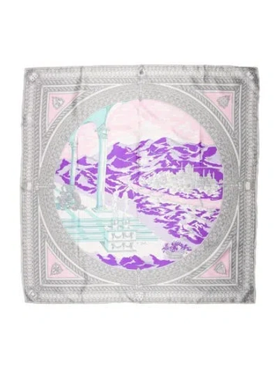 Pre-owned Pucci Silk Printed Scarf In White