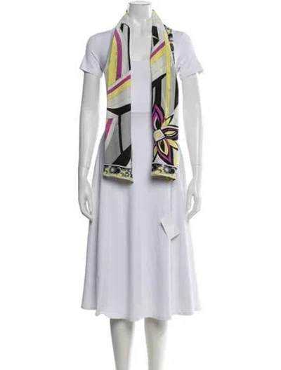 Pre-owned Pucci Silk Printed Scarf In Yellow