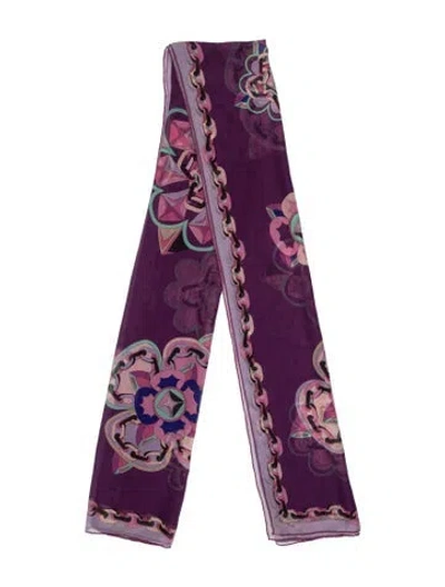 Pre-owned Pucci Silk Printed Shawl In Purple