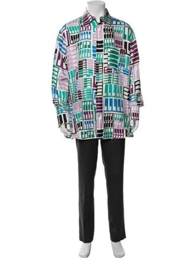 Pre-owned Pucci Silk Printed Shirt In White