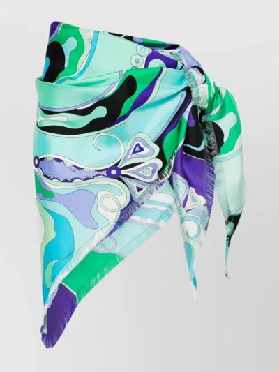 Pucci Silk Printed Skirt Asymmetric Hem