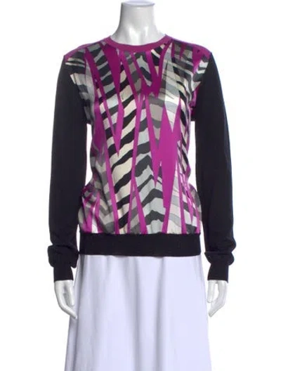 Pre-owned Pucci Silk Printed Sweater In Black