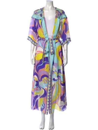 Pre-owned Pucci Silk Printed Sweater In Blue