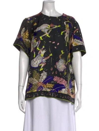 Pre-owned Pucci Silk Printed Top In Black